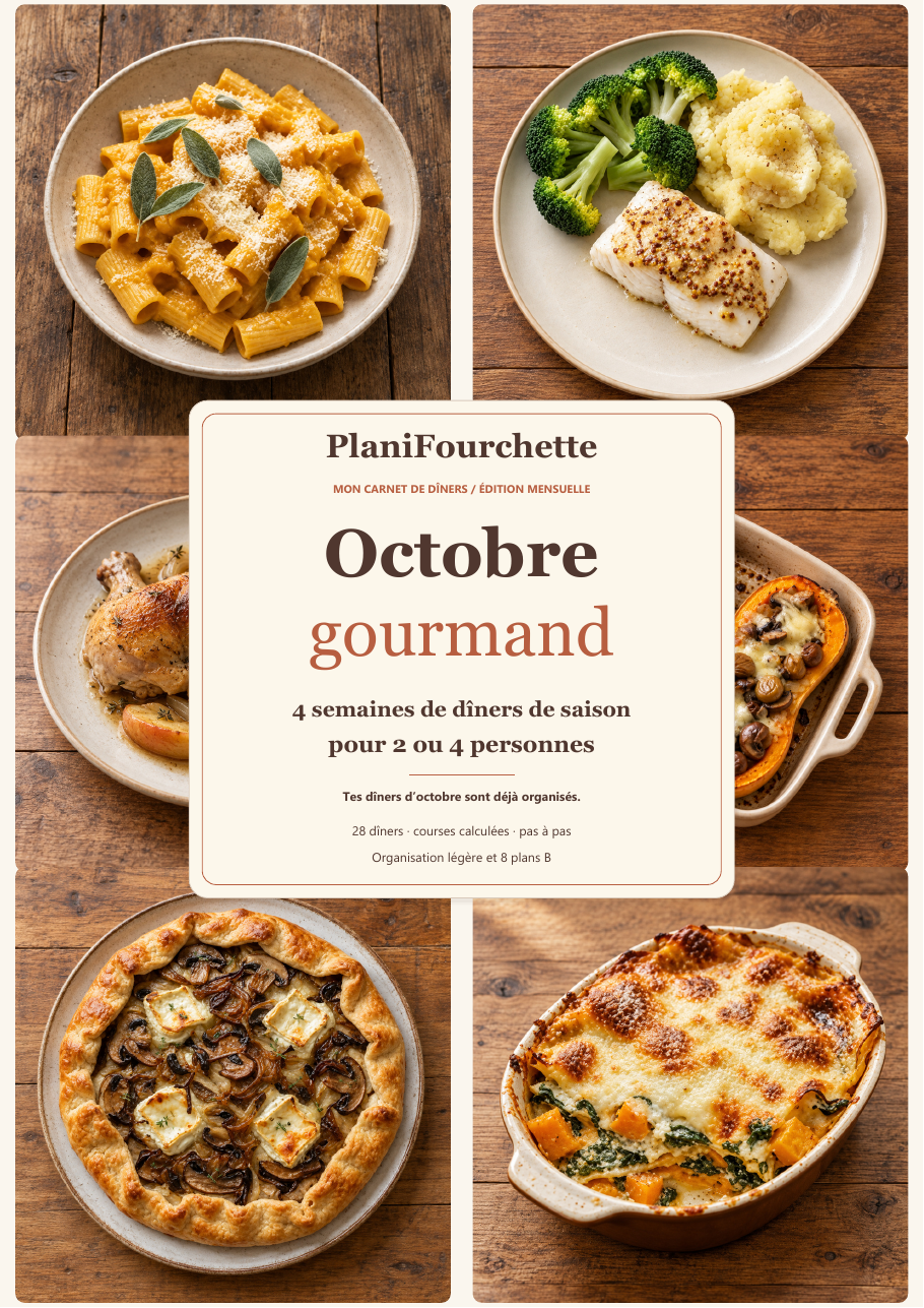 Couverture du PDF Octobre gourmand, quatre semaines de dîners